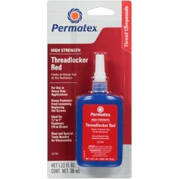 36ml.Red High Strgth Thredlocker D, Permatex, Mfr#: 27140